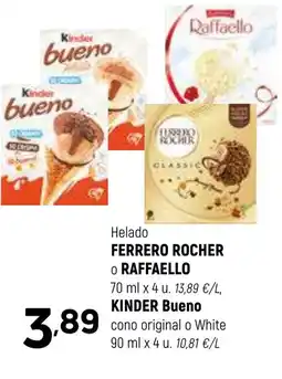 Coviran Helado FERRERO ROCHER 0 RAFFAELLO KINDER Bueno oferta
