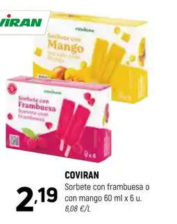 Coviran COVIRAN Sorbete con frambuesa o con mango oferta