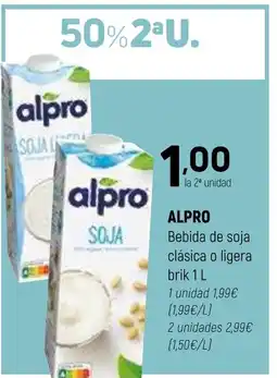 Coviran ALPRO Bebida de soja clásica o ligera oferta
