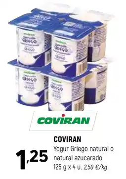 Coviran COVIRAN Yogur Griego natural o natural azucarado oferta