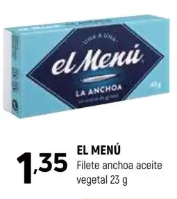 Coviran EL MENÚ Filete anchoa aceite vegetal oferta