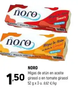 Coviran NORO Migas de atún en aceite girasol o en tomate girasol oferta