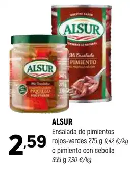 Coviran ALSUR Ensalada de pimientos rojos-verdes o pimiento con cebolla oferta