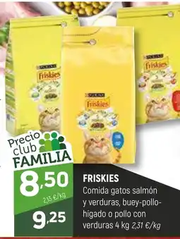 Coviran FRISKIES Comida gatos salmón y verduras, buey-pollo higado o pollo con verduras oferta