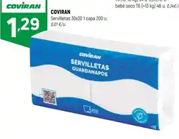 Coviran COVIRAN Servilletas 30x30 1 capa oferta