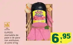 HiperDino ELPOZO mortadela de pavo o de pavo con aceitunas oferta