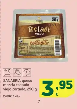 HiperDino SANABRÍA queso mezcla tostado viejo cortado oferta