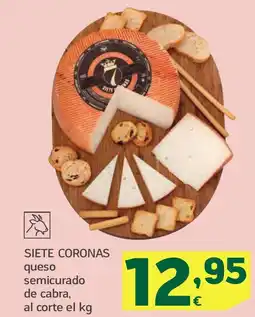 HiperDino SIETE CORONAS queso semicurado de cabra, oferta