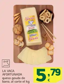HiperDino LA VACA AFORTUNADA queso gouda de barra oferta