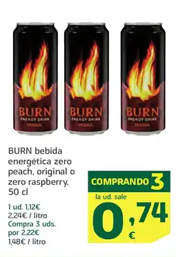 HiperDino BURN bebida energética zero peach, original o zero raspberry oferta
