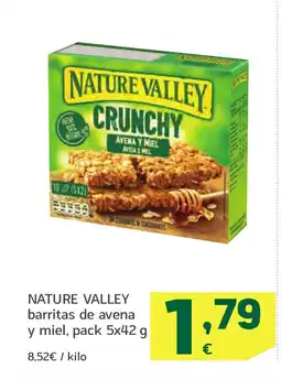 HiperDino NATURE VALLEY barritas de avena y miel oferta
