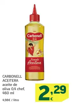 HiperDino CARBONELL ACEITERA aceite de oliva 0,4 chef, oferta