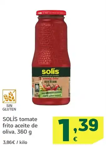 HiperDino SOLÍS tomate frito aceite de oliva, oferta