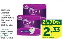 HiperDino AUSONIA Discreet compresas incontinencia día y noche maxi, oferta