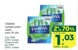 HiperDino TAMPAX compak pearl súper, oferta