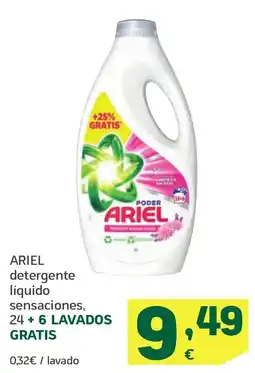 HiperDino ARIEL detergente líquido sensaciones, oferta