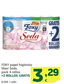 HiperDino FOXY papel higiénico Maxi Seda, oferta