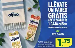 HiperDino ALPRO bebida de avena o almendras con o sin azúcar oferta