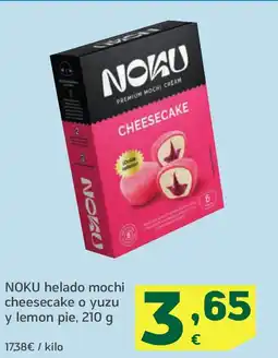 HiperDino NOKU helado mochi cheesecake o yuzu y lemon pie oferta