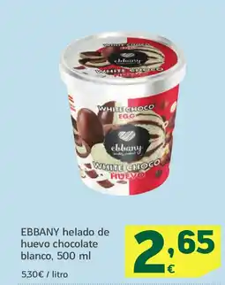 HiperDino EBBANY helado de huevo chocolate blanco oferta