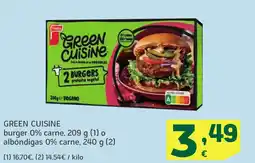 HiperDino GREEN CUISINE burger 0% carne o albóndigas 0% carne oferta