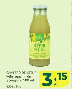 HiperDino CANTERO DE LETUR kéfir aqua limón y jengibre oferta