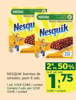 HiperDino NESQUIK barritas de cereales oferta