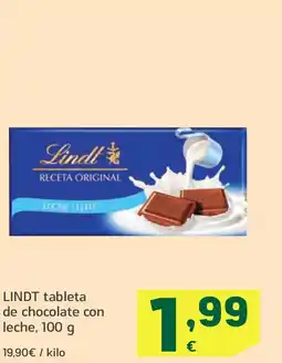 HiperDino LINDT tableta de chocolate con leche oferta