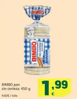 HiperDino BIMBO pan sin corteza oferta