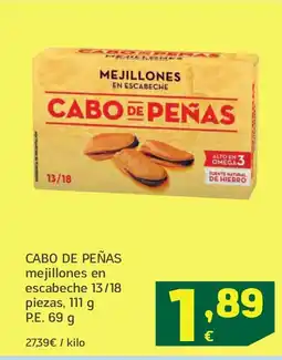 HiperDino CABO DE PEÑAS mejillones en escabeche 13/18 piezas oferta