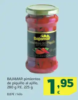 HiperDino BAJAMAR pimientos de piquillo al ajillo, oferta