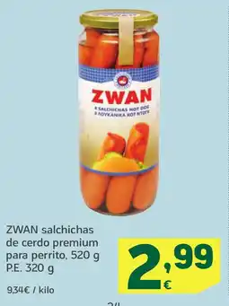 HiperDino ZWAN salchichas de cerdo premium para perrito oferta