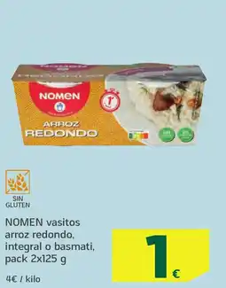 HiperDino NOMEN vasitos arroz redondo integral o basmati, oferta