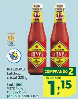 HiperDino INTERCASA ketchup, cristal oferta