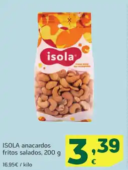 HiperDino ISOLA anacardos fritos salados oferta