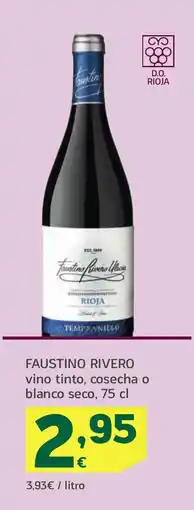 HiperDino FAUSTINO RIVERO vino tinto, cosecha o blanco seco oferta