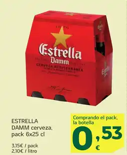 HiperDino ESTRELLA DAMM cerveza, oferta