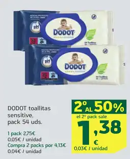 HiperDino DODOT toallitas sensitive, oferta