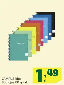 HiperDino CAMPUS bloc 80 hojas oferta