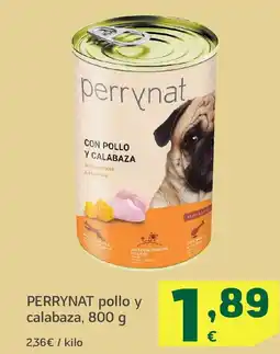 HiperDino PERRYNAT pollo y calabaza oferta