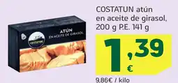 HiperDino COSTATUN atún en aceite de girasol, oferta