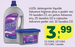 HiperDino LUZIL detergente líquido Advance higiene plus o poder oxi, 70 lavadosen oferta