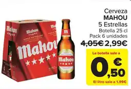 Carrefour Market MAHOU Cerveza 5 Estrellas oferta