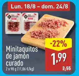 ALDI Minitaquitos de jamón curado oferta