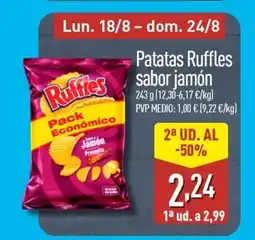 ALDI Patatas Ruffles sabor jamón oferta