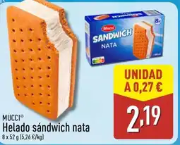 ALDI MUCCI Helado sándwich nata oferta