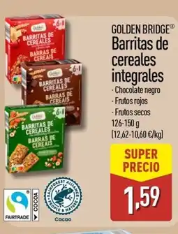 ALDI GOLDEN BRIDGE Barritas de cereales integrales oferta