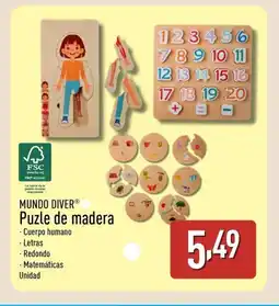 ALDI MUNDO DIVER Puzle de madera oferta