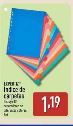ALDI EXPERTIZ Indice de carpetas oferta