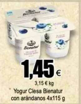 FROIZ Yogur Clesa Bienatur Con Arándanos oferta